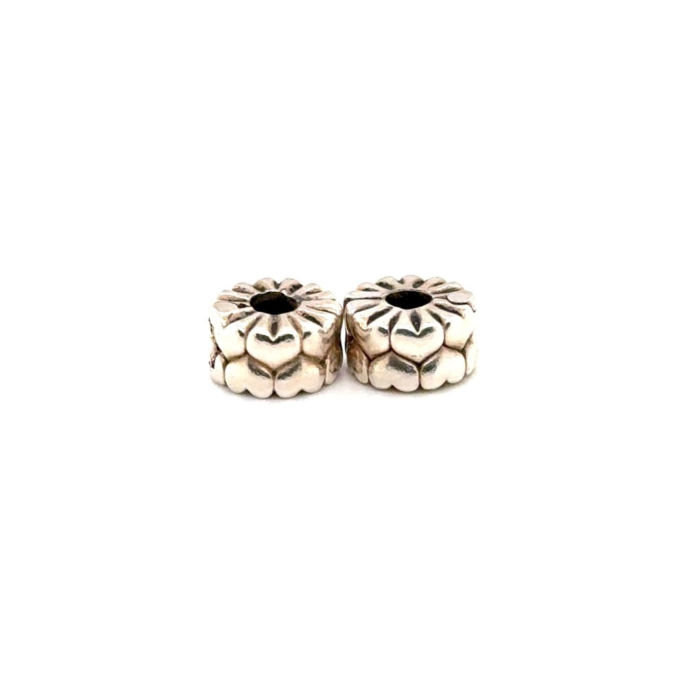 Pandora Sterling Silver Heart Clip Charms Set of 2 790446